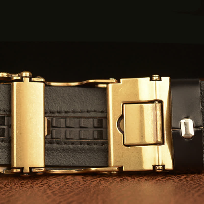 Ceinture en cuir à boucle creuse vintage pour homme