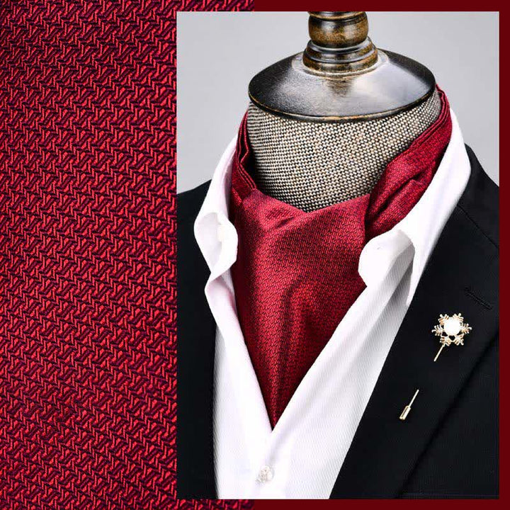 Cravate Ascot géométrique rouge moderne et grandiose