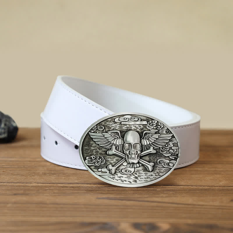 Ceinture en cuir avec boucle créative pour porte-bière en forme d'ange et de crâne pour homme