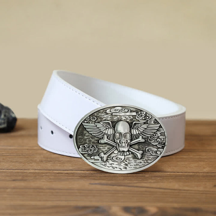 Ceinture en cuir avec boucle créative pour porte-bière en forme d'ange et de crâne pour homme