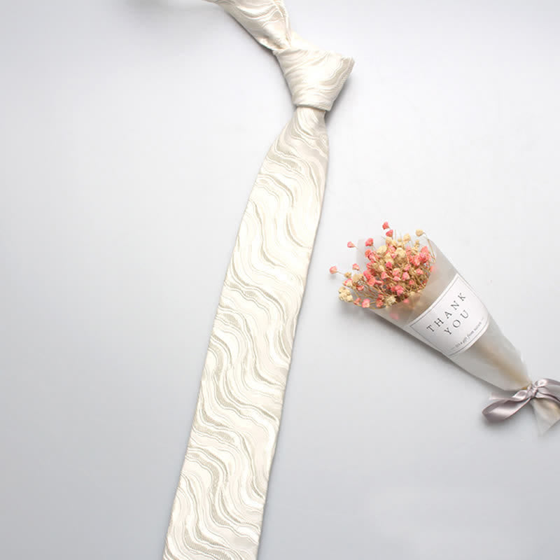 Cravate à rayures pour homme avec motif vague exotique