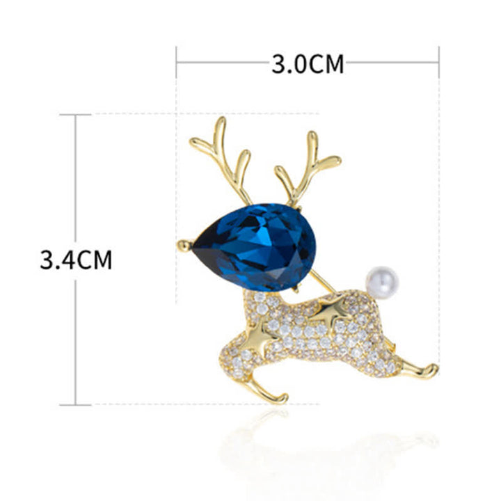 Broche en perles pour femme en forme de petit élan