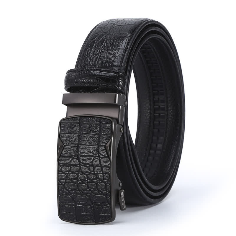 Ceinture en cuir de luxe à motif peau de crocodile pour homme