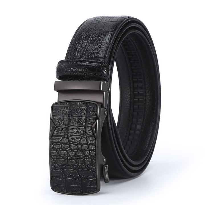 Ceinture en cuir de luxe à motif peau de crocodile pour homme