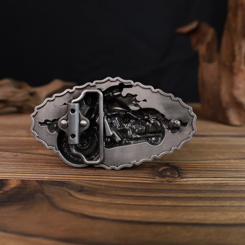 Ceinture en cuir avec boucle de moto pour homme, motif locomotive