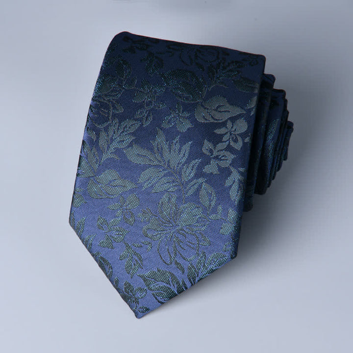 Cravate fantaisie à motif botanique MidnightBlue pour homme