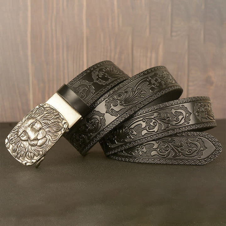 Ceinture en cuir à tête de lion pour homme Honor