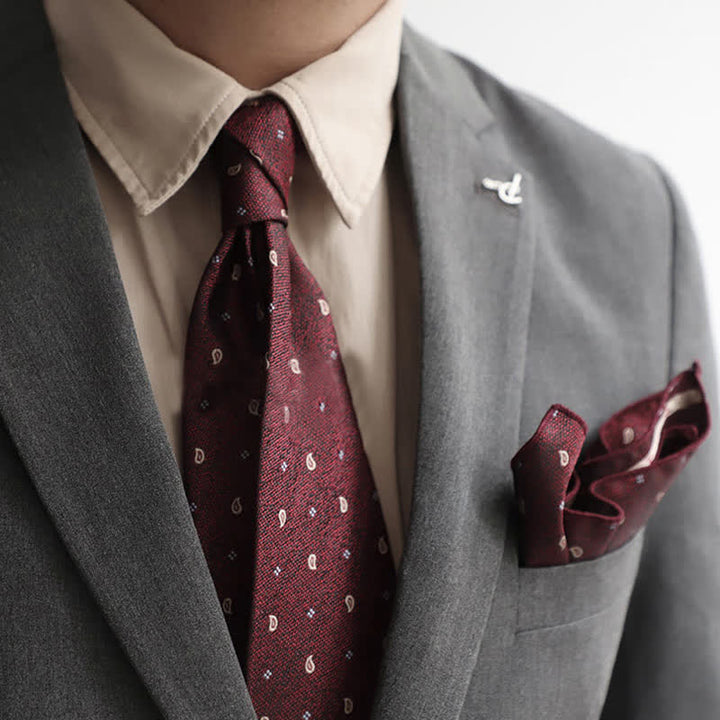 Lot de 2 pochettes de costume à motif mini vintage pour homme