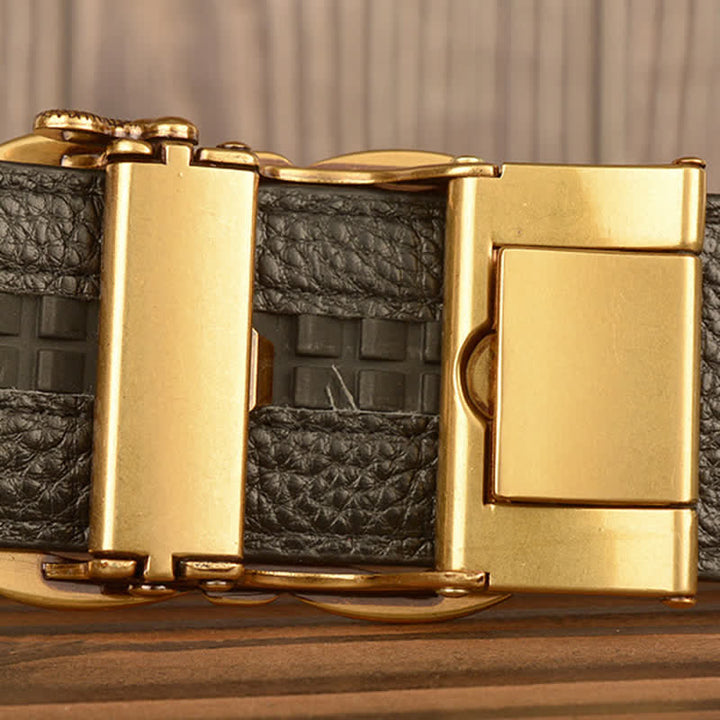 Ceinture en cuir motif crocodile pour homme, motif bœuf géant