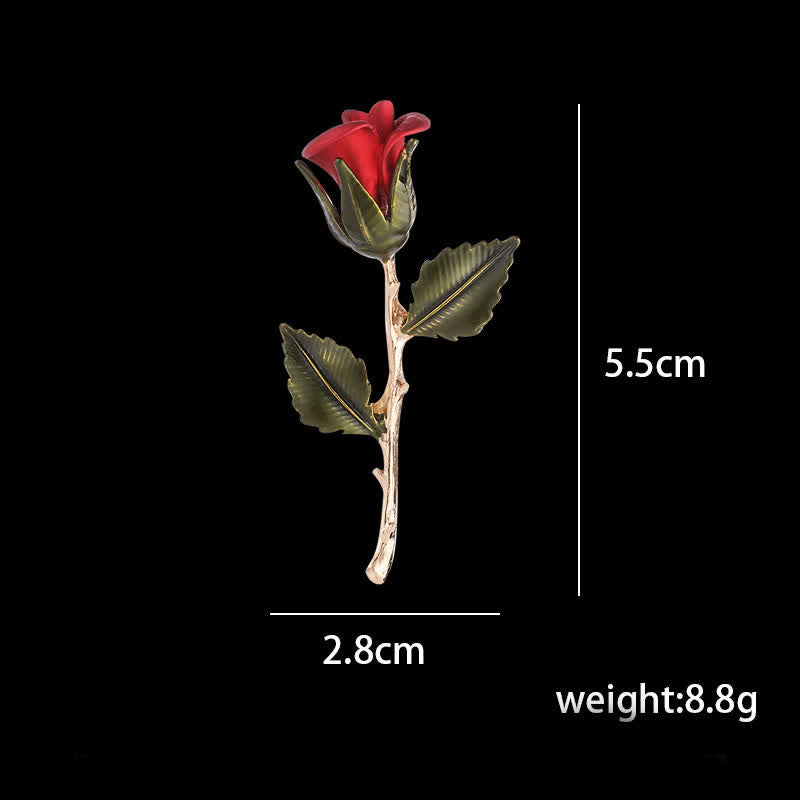 Broche romantique en or avec rose pour homme