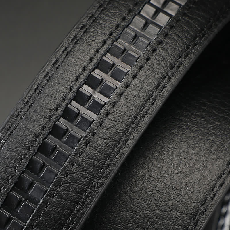 Ceinture en cuir imprimé crocodile à boucle automatique pour homme