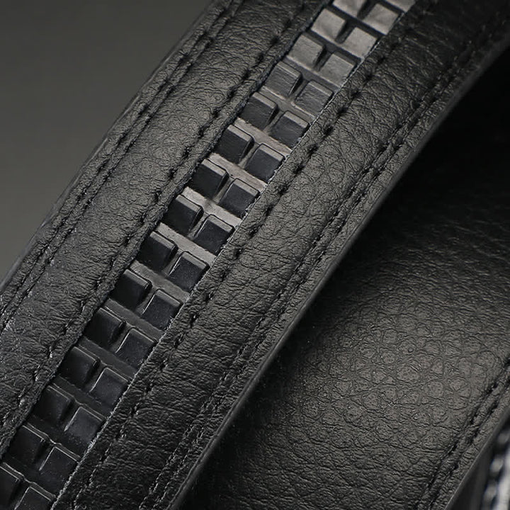 Ceinture en cuir imprimé crocodile à boucle automatique pour homme