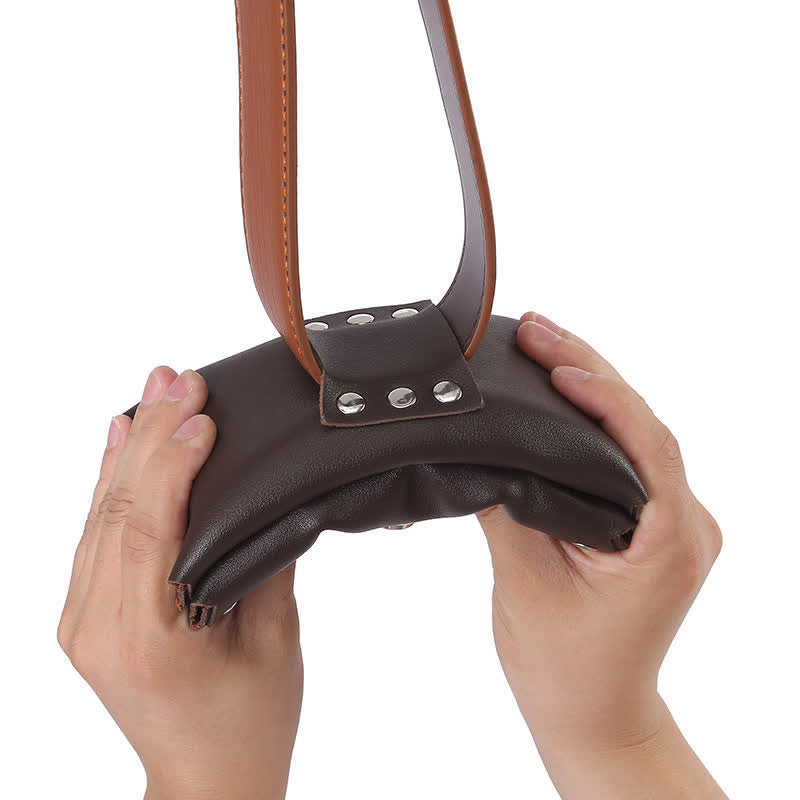 Sac ceinture en cuir pour téléphone universel avec bouton décoratif à rivets