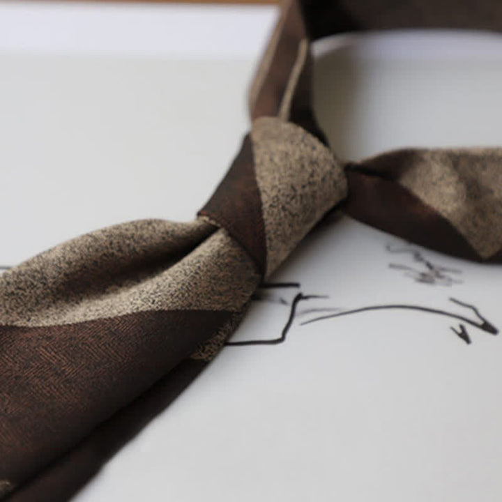 Cravate rayée à blocs de couleurs pour hommes