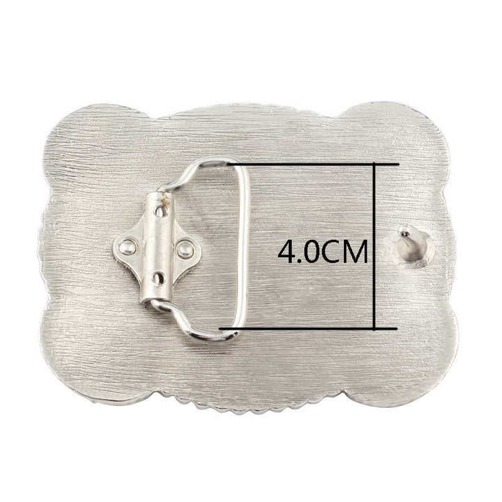 Ceinture en cuir avec boucle de prière dorée pour homme