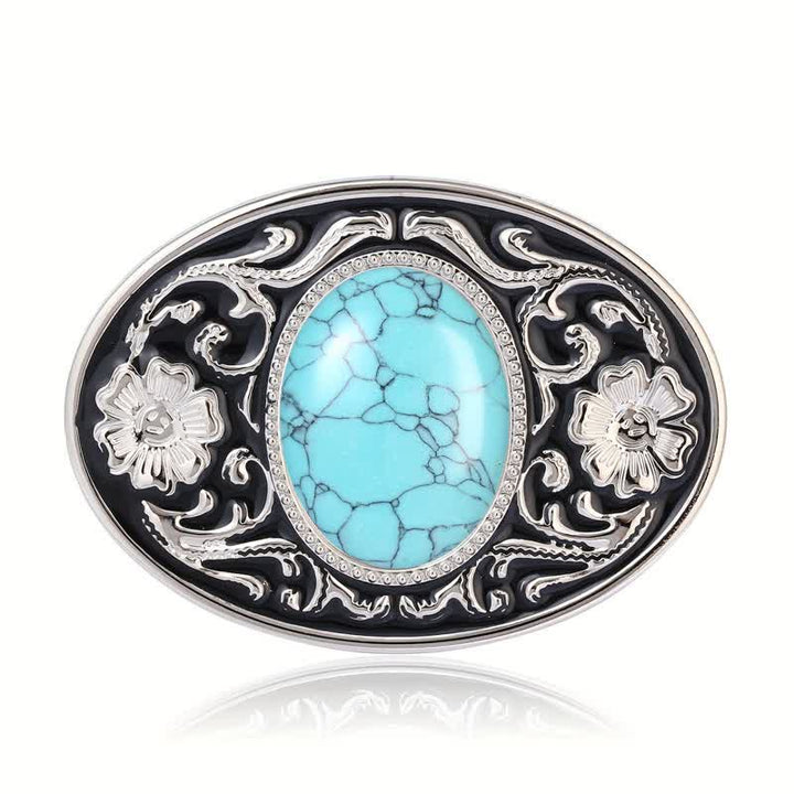 Ceinture en cuir à boucle western en pierre turquoise DIY pour homme