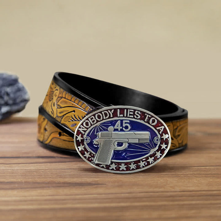 Ceinture en cuir avec boucle en forme d'étoile pour pistolet en émail DIY pour homme