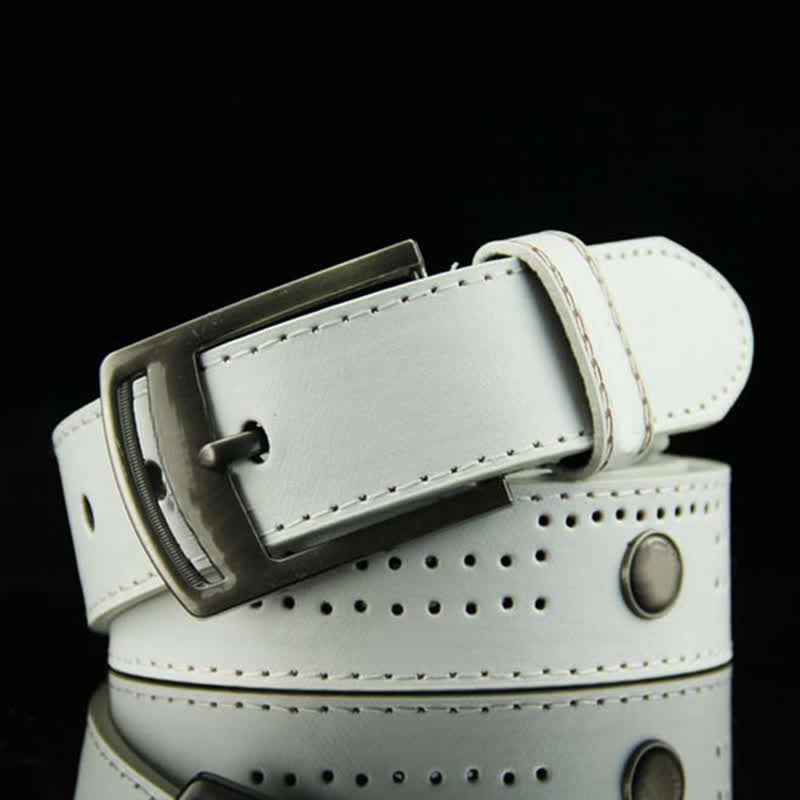 Ceinture en cuir creux à rivets punk décontracté pour hommes