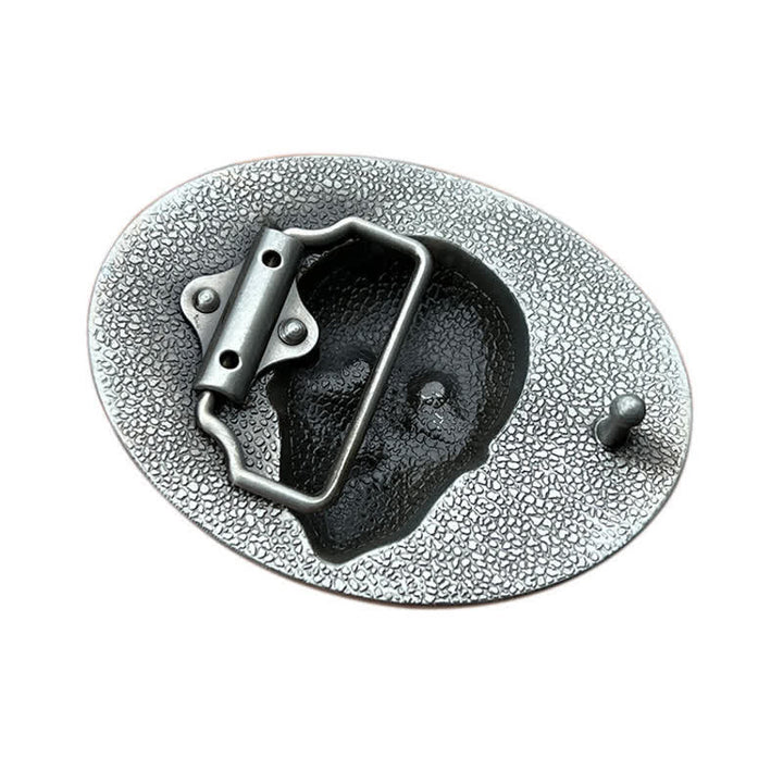 Ceinture en cuir à boucle tête de mort Crazy Hunter DIY pour homme