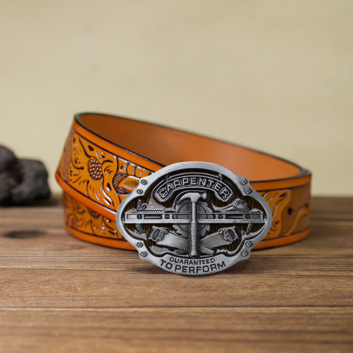 Ceinture en cuir avec boucle pour outil de menuisier mécanique pour homme