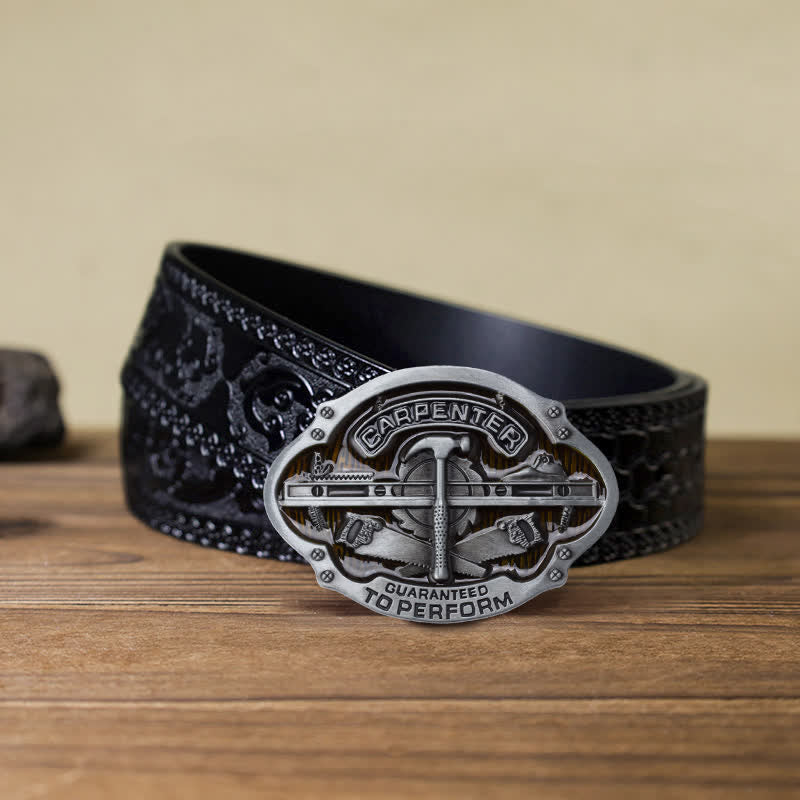Ceinture en cuir avec boucle pour outil de menuisier mécanique pour homme