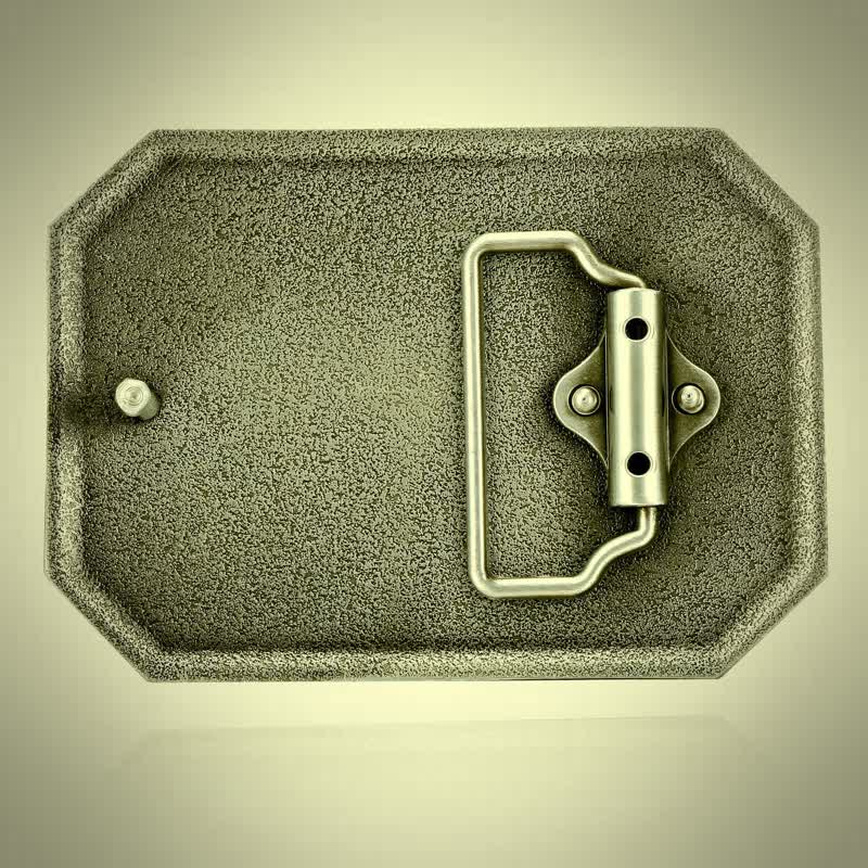 Ceinture en cuir à boucle simple pour homme avec tête de taureau à longues cornes