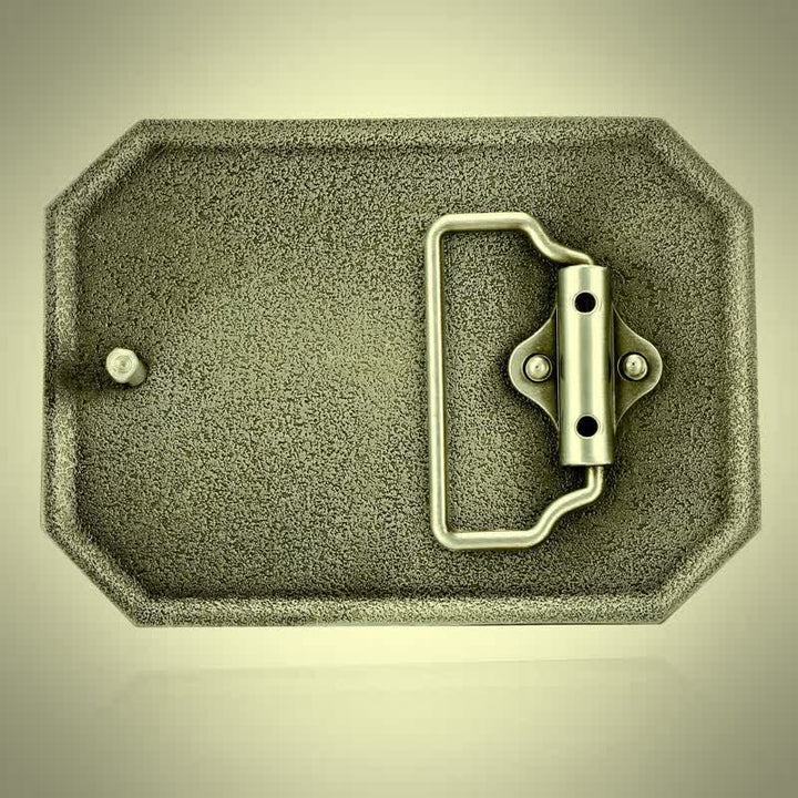 Ceinture en cuir à boucle simple pour homme avec tête de taureau à longues cornes