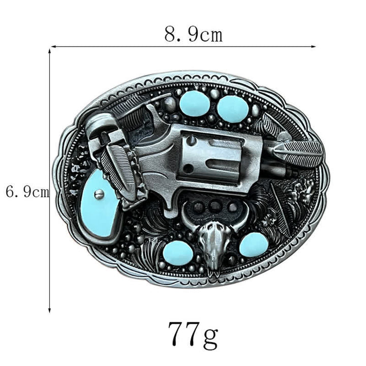 Ceinture en cuir à boucle tête de taureau pour homme