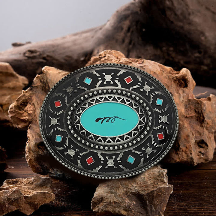 Ceinture en cuir émaillé colorée pour homme, style western