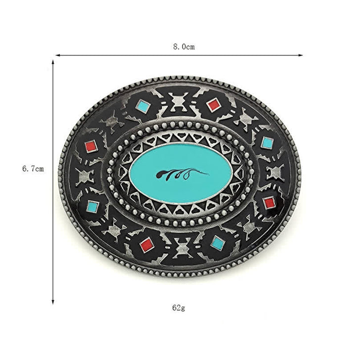 Ceinture en cuir émaillé colorée pour homme, style western