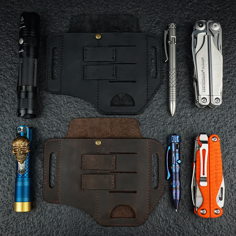 Sac ceinture en cuir pratique 3 en 1 pour outils