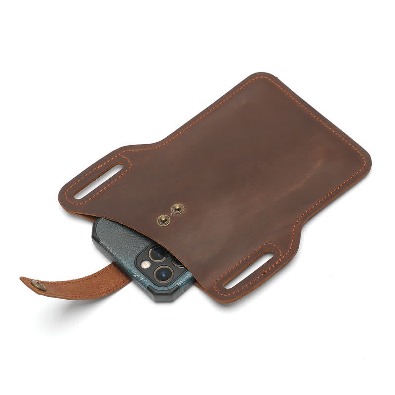 Sac ceinture en cuir rétro pratique pour téléphone portable