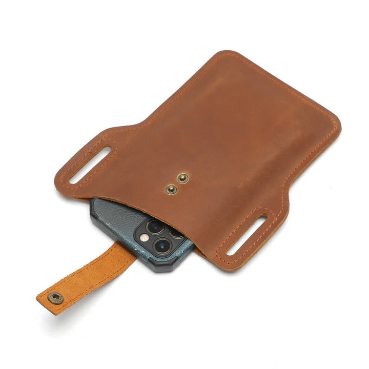 Sac ceinture en cuir rétro pratique pour téléphone portable
