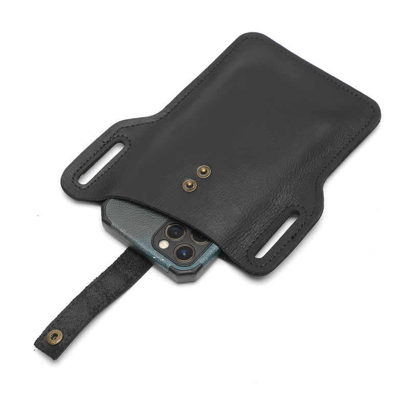 Sac ceinture en cuir rétro pratique pour téléphone portable