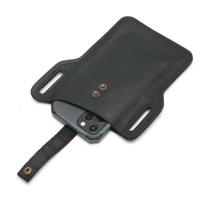 Sac ceinture en cuir rétro pratique pour téléphone portable