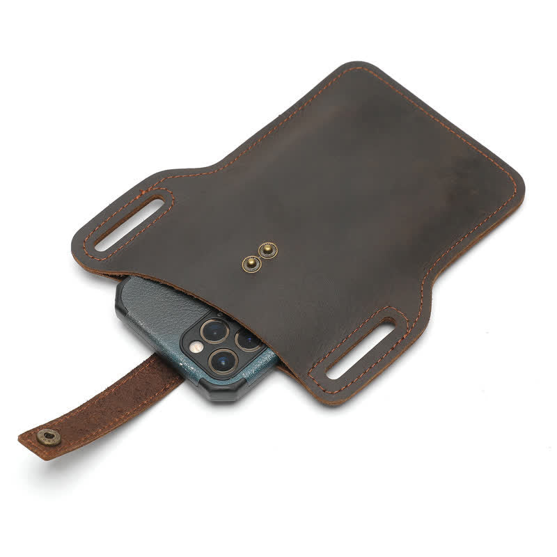 Sac ceinture en cuir rétro pratique pour téléphone portable