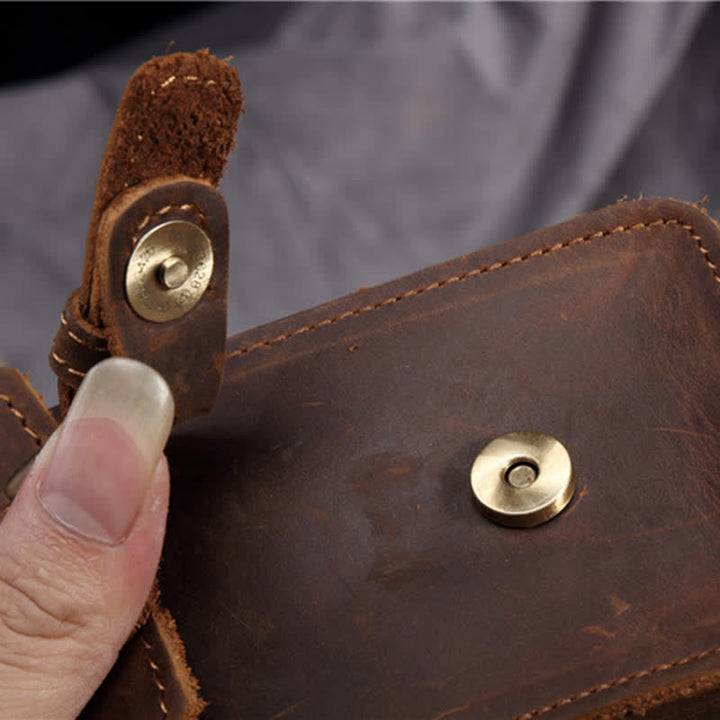 Sac ceinture en cuir avec crochet pour sac à dos de voyage