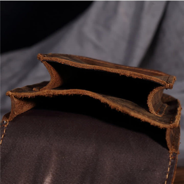 Sac ceinture en cuir avec crochet pour sac à dos de voyage