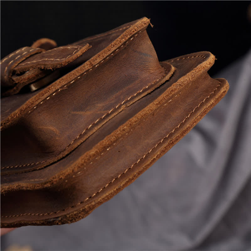 Sac ceinture en cuir avec crochet pour sac à dos de voyage