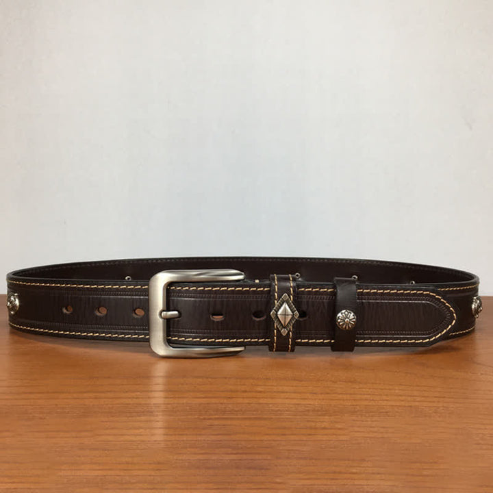 Ceinture en cuir cloutée à rivets en forme de tigre unique