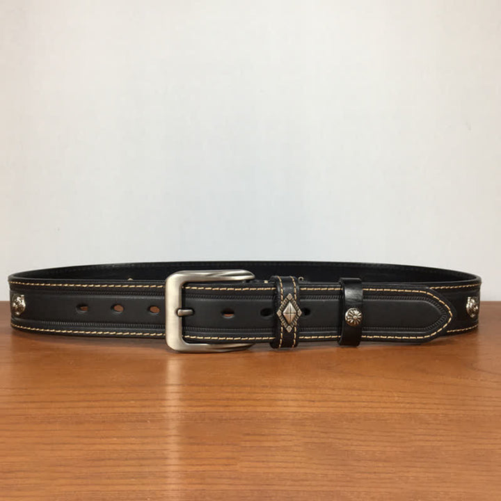 Ceinture en cuir cloutée à rivets en forme de tigre unique