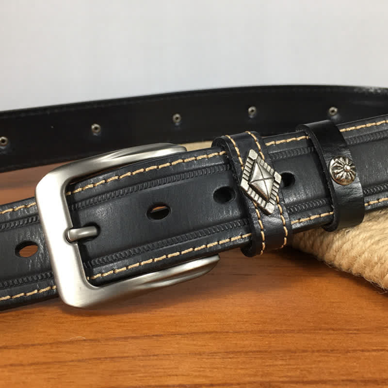 Ceinture en cuir cloutée à rivets en forme de tigre unique