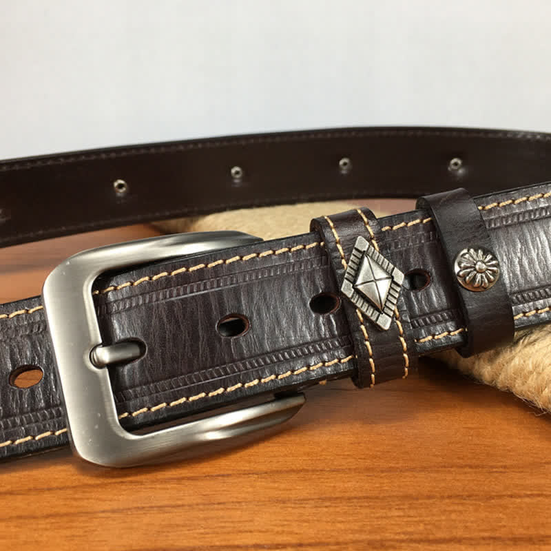 Ceinture en cuir cloutée à rivets en forme de tigre unique