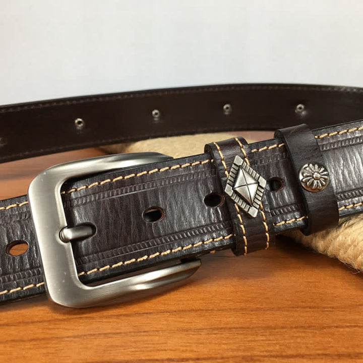 Ceinture en cuir cloutée à rivets en forme de tigre unique