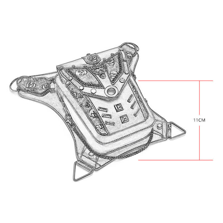 Sac à main Steampunk avec chaîne et décoration de tête de mort