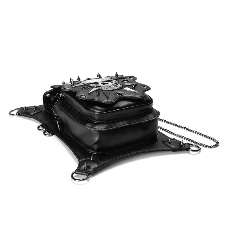 Sac à bandoulière style gothique avec tête de mort et steampunk