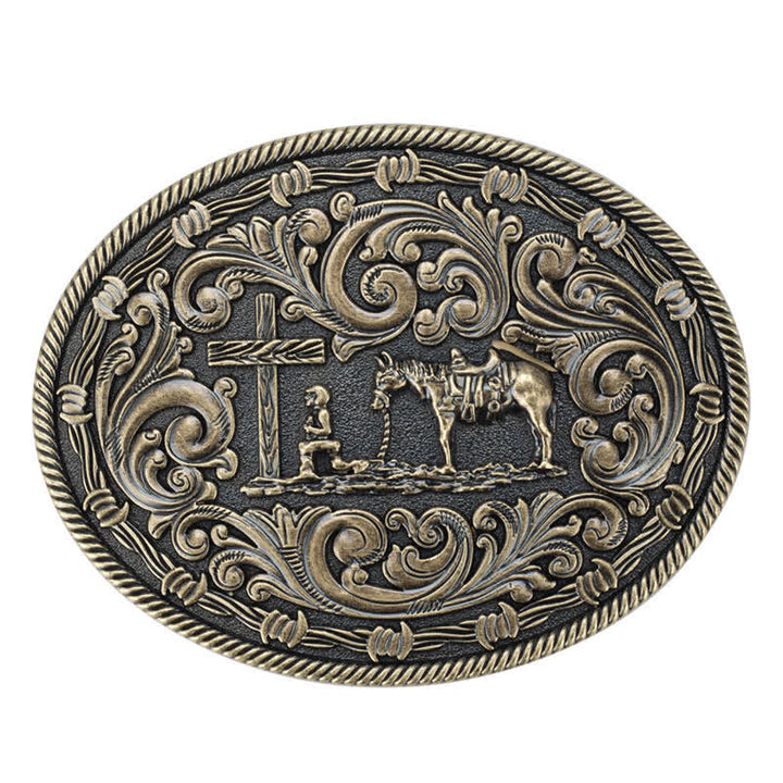 Ceinture en cuir à boucle à genoux pour homme avec cavalier à faire soi-même