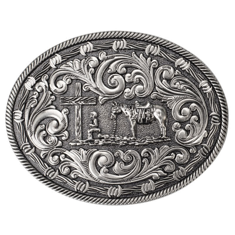 Ceinture en cuir à boucle à genoux pour homme avec cavalier à faire soi-même