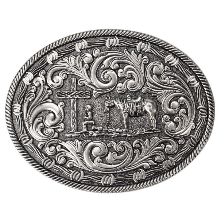 Ceinture en cuir à boucle à genoux pour homme avec cavalier à faire soi-même