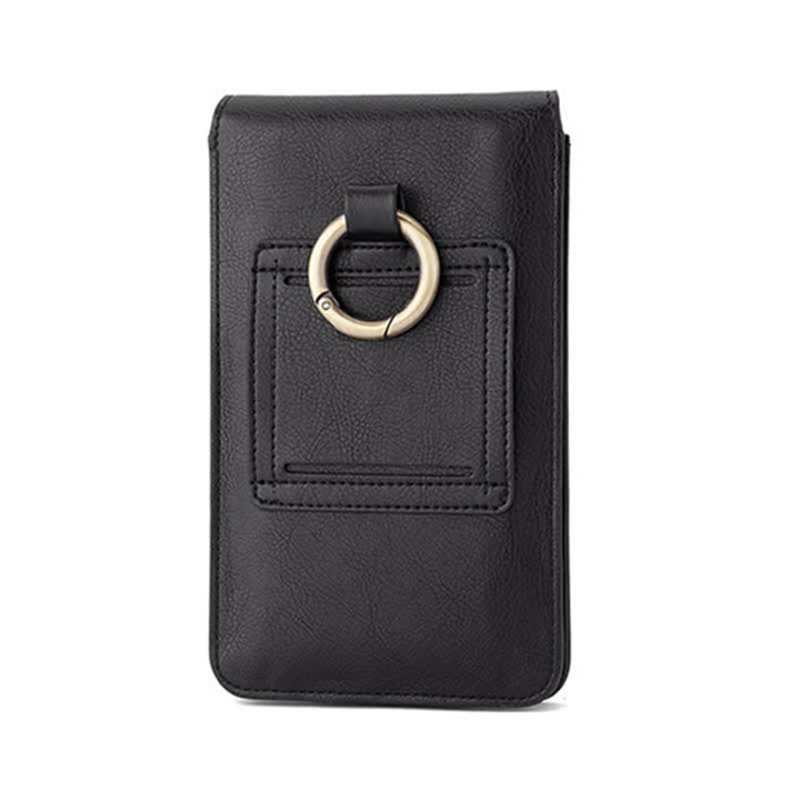 Sac ceinture en cuir noir avec tête de mort punk